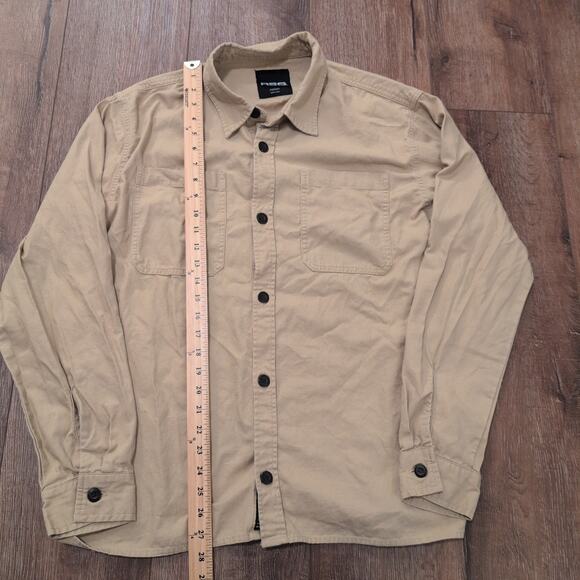 RSQ Men's Medium Chore Jacket Button Up Utility Canvas Beige Tan Khaki Skater - Picture 4 of 6